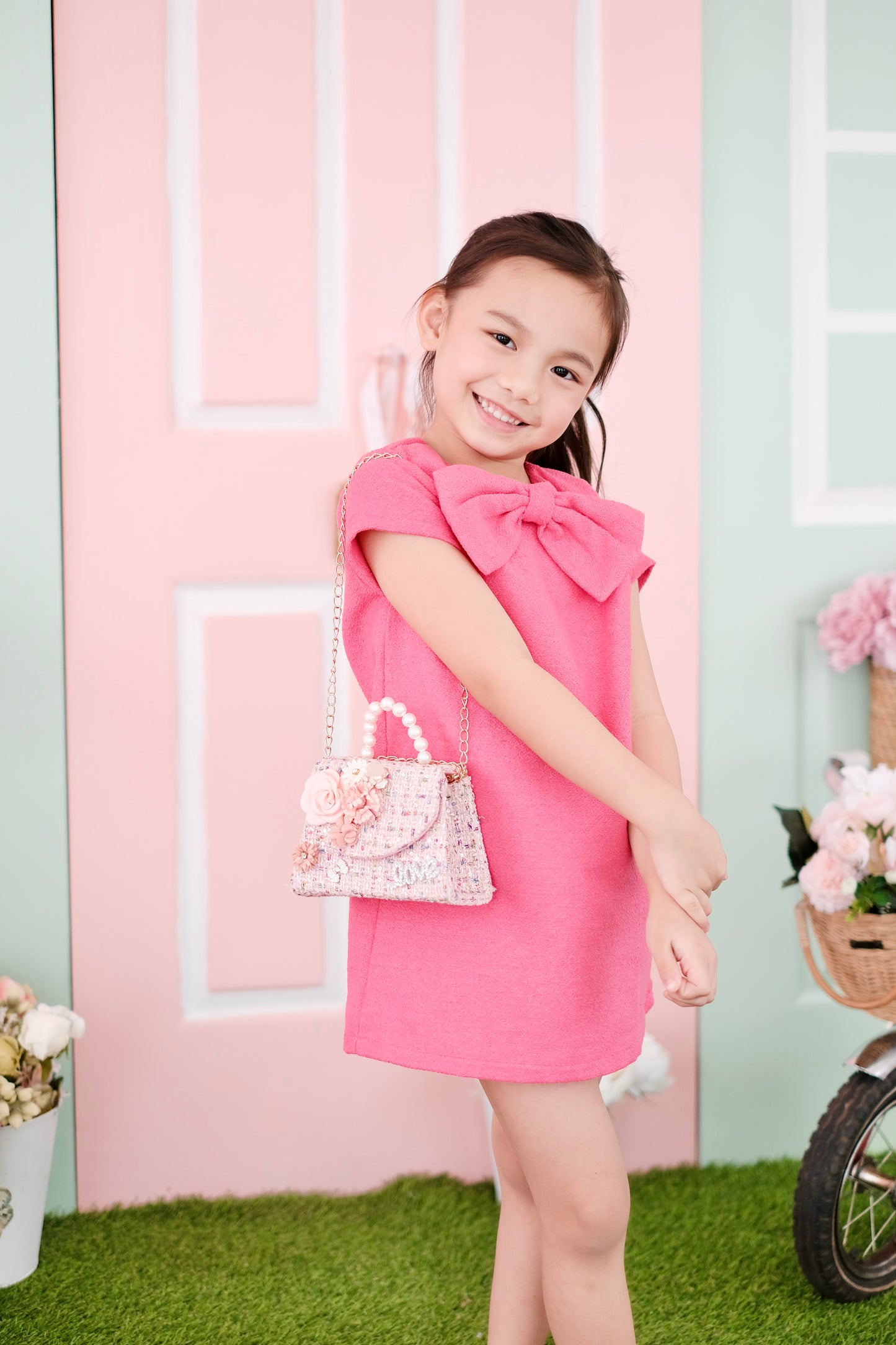 Willa Tweed Dress | Hot Pink