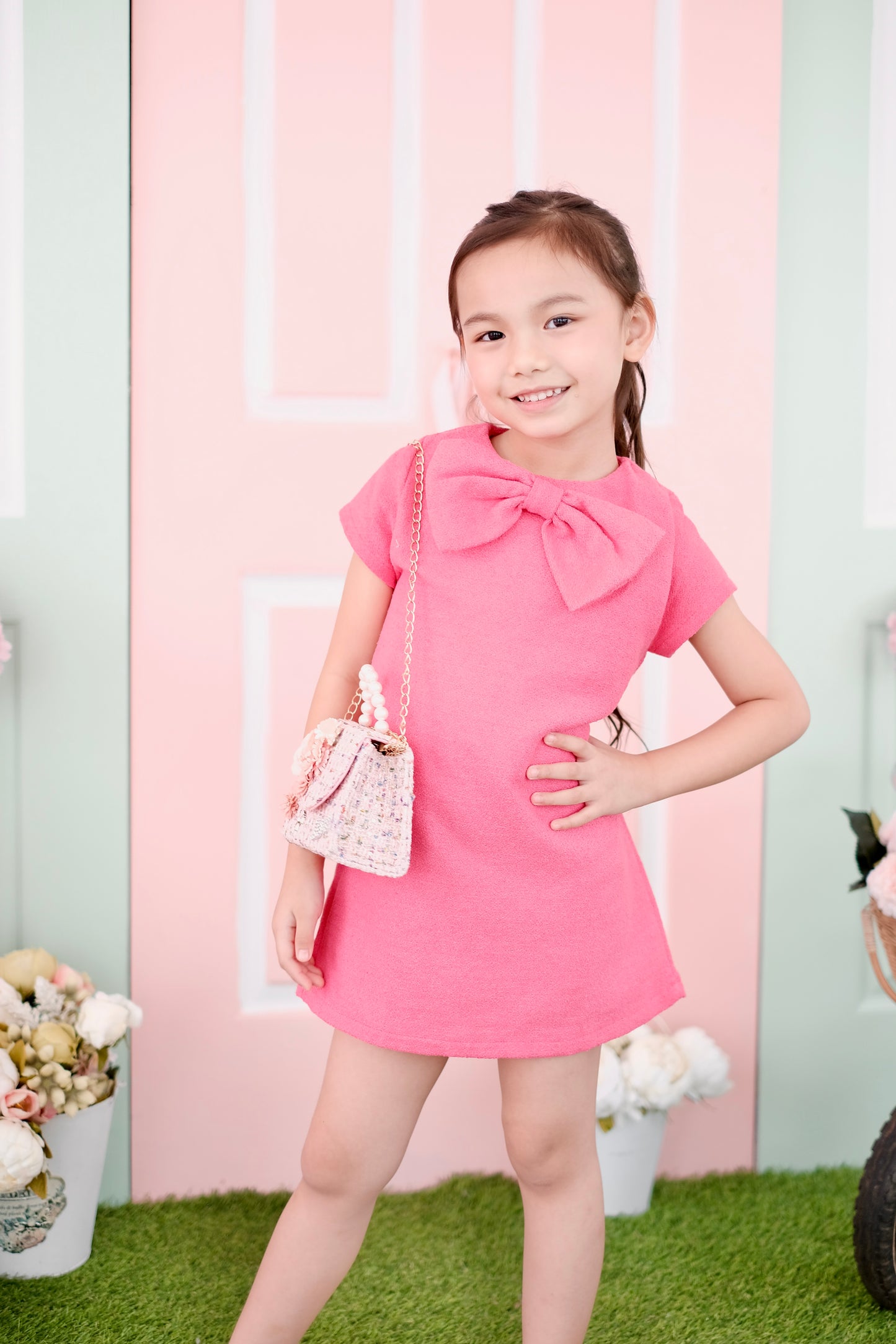 Willa Tweed Dress | Hot Pink