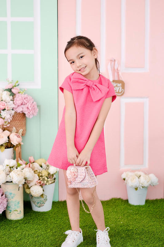Willa Tweed Dress | Hot Pink