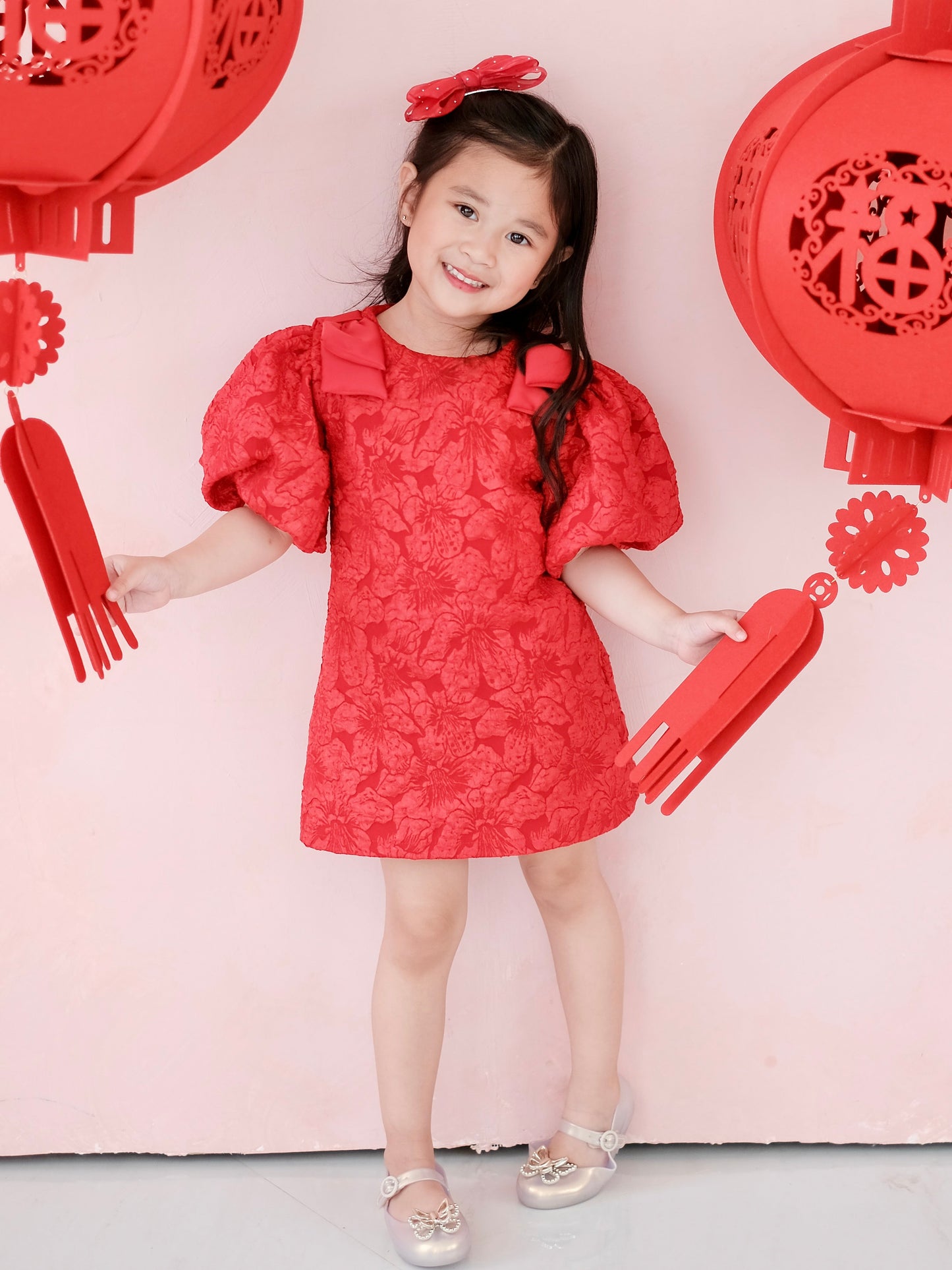 Mabelle Jacquard Dress | Red